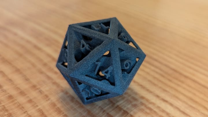 D20 with gyroid infill- Free CAD Models
